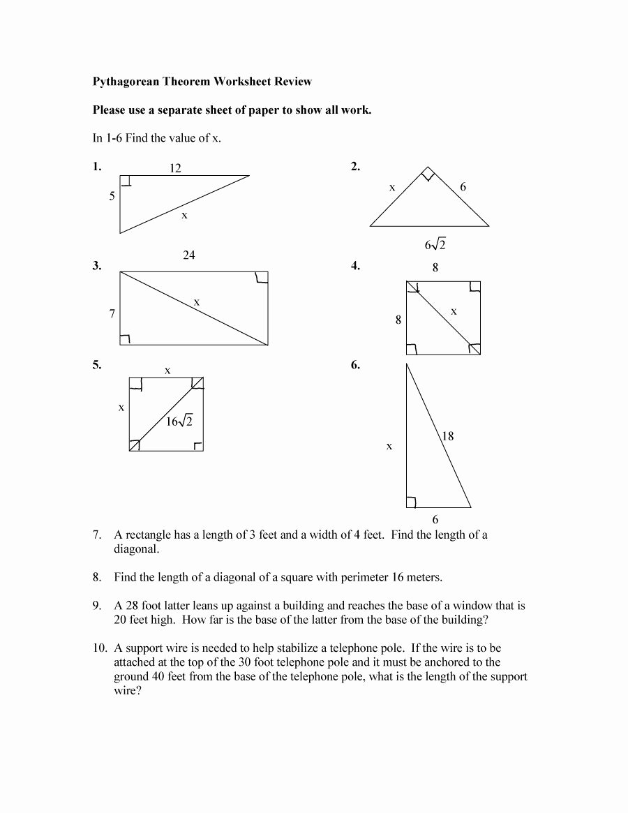 Pythagorean theorem Practice Worksheet New 48 Pythagorean theorem Worksheet with Answers [word Pdf]