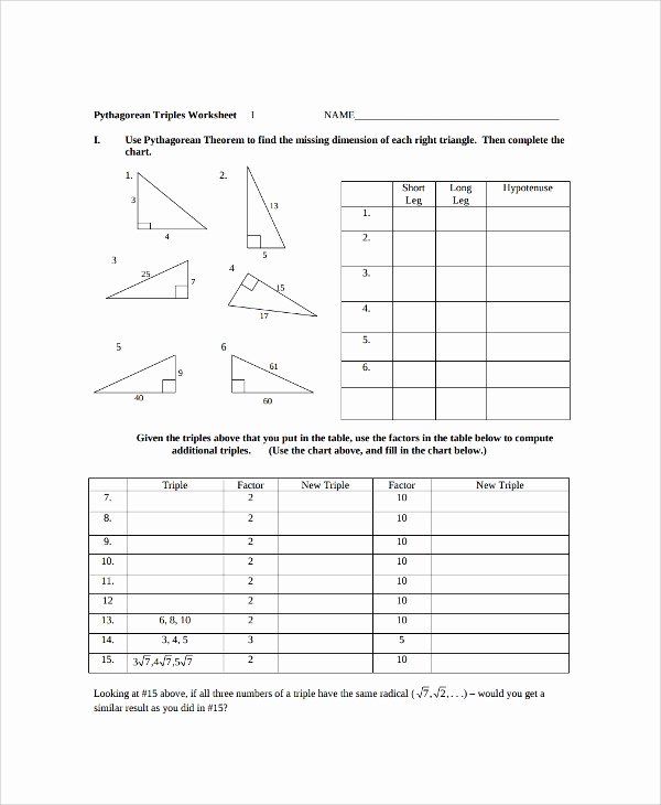 Pythagorean theorem Word Problems Worksheet Awesome Sample Pythagorean theorem Worksheet 9 Free Documents