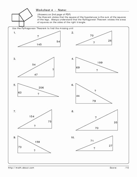 Pythagorean theorem Worksheet 8th Grade Elegant Using the Pythagorean theorem 4 Worksheet for 7th 8th