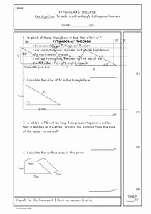Pythagorean theorem Worksheet 8th Grade Inspirational Pythagoras theorem Worksheet for 8th 9th Grade