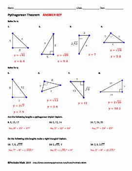 Pythagorean theorem Worksheet Answer Key Awesome Pythagorean theorem Geometry Worksheet by Pecktabo Math