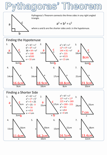 Pythagorean theorem Worksheet with Answers Best Of Pythagoras theorem by Timcw Teaching Resources Tes