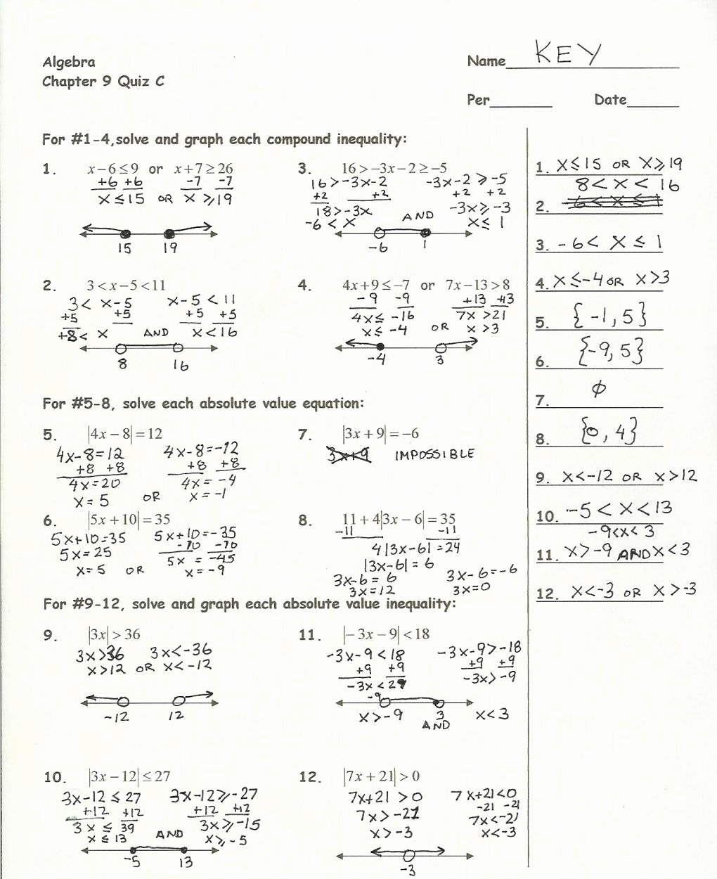 50 Quadratic Equation Worksheet With Answers
