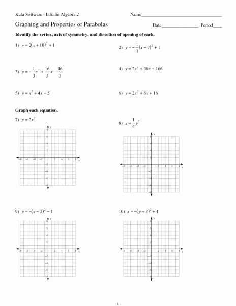 Quadratic Equation Worksheet with Answers New Graphing Quadratics Review Worksheet