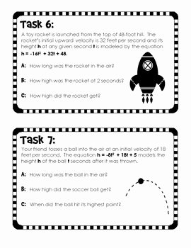 Quadratic Equations Word Problems Worksheet Best Of Quadratic Word Problems Task Cards Trinomials by