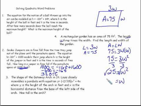 Quadratic Equations Word Problems Worksheet Unique Quadratic Word Problems Worksheet