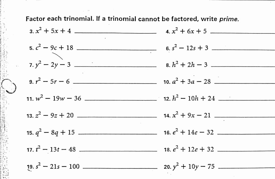 Quadratic formula Worksheet with Answers Lovely Algebra 2 Factoring Worksheet with Answers