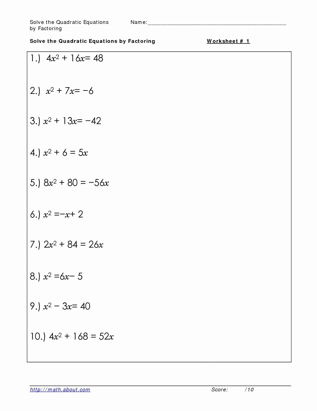 Quadratic formula Worksheet with Answers Lovely Quadratic formula Practice Worksheet Algebra 2