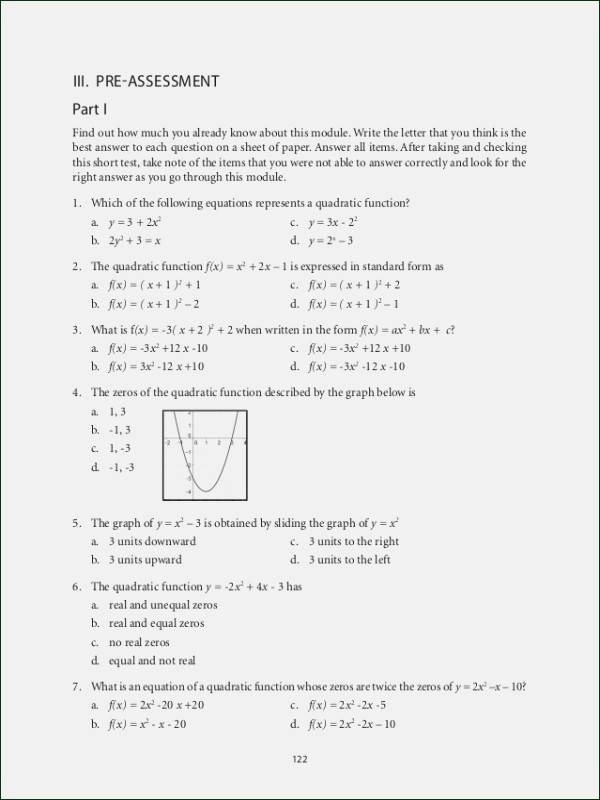 Quadratic Functions Worksheet Answers Best Of 24 Graphing Quadratic Functions Worksheet Answers Algebra