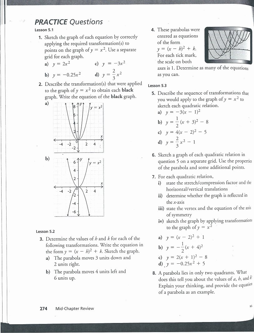 Quadratic Functions Worksheet Answers Elegant Integrated Math 2 Worksheets