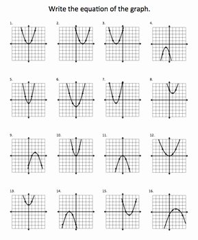 Quadratic Functions Worksheet with Answers Best Of Quadratic Parabola Function Graph Transformations Notes