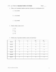 Quantum Numbers Practice Worksheet Awesome Chem 151 General Chemistry I Usd Course Hero