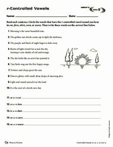 R Controlled Vowels Worksheet Best Of R Controlled Vowels Worksheet for 3rd 4th Grade