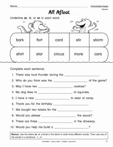 R Controlled Vowels Worksheet Fresh R Controlled Vowels Worksheets 2nd Grade Driverlayer