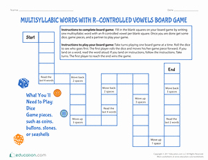 R Controlled Vowels Worksheet Luxury It’s Game Time Multisyllabic Words with R Controlled