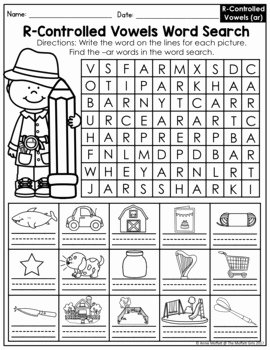 R Controlled Vowels Worksheet Unique R Controlled Vowels Bossy R Ar Words by the Moffatt