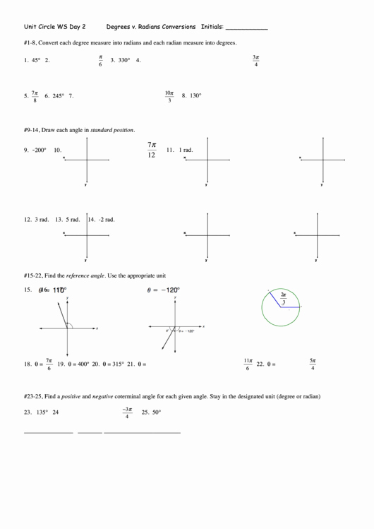 50 Radians To Degrees Worksheet