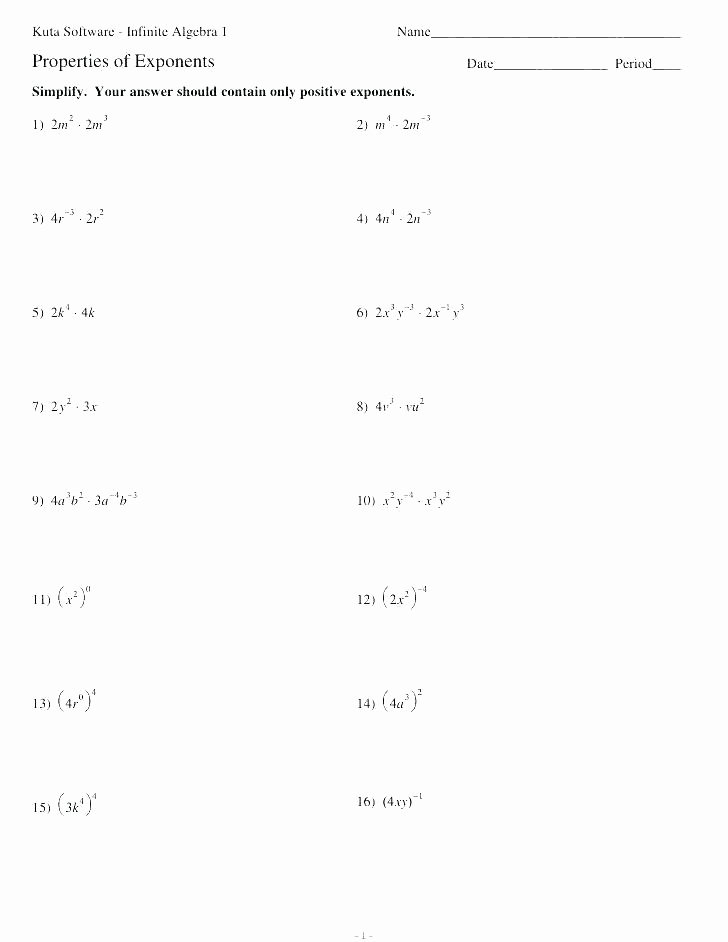 Radical and Rational Exponents Worksheet Inspirational Grade 7 Algebra Worksheets