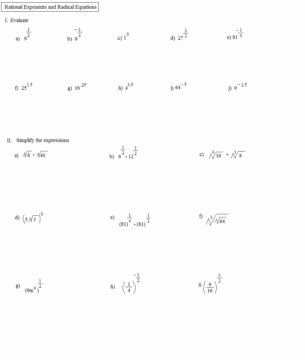 Radical and Rational Exponents Worksheet Inspirational Math Plane Rational Exponents and Radical Equations