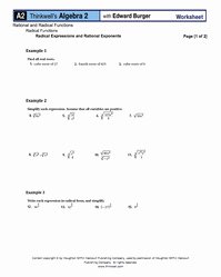 Radical and Rational Exponents Worksheet Unique Worksheet Radical Expressions and Rational Exponents