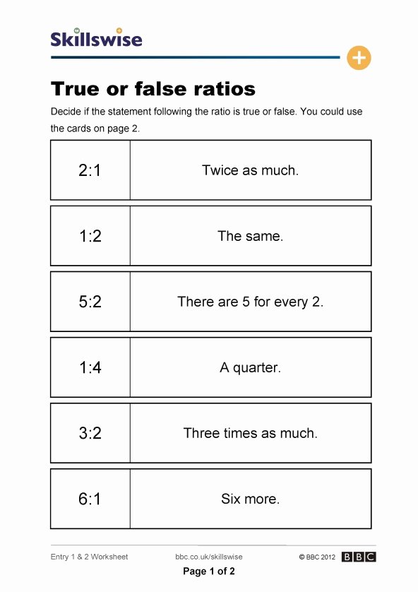 50 Ratio and Proportion Worksheet | Chessmuseum Template Library