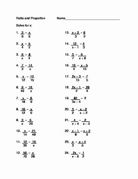 Ratio and Proportion Worksheet Inspirational Ratio and Proportion 32 Question Worksheet by Dawn