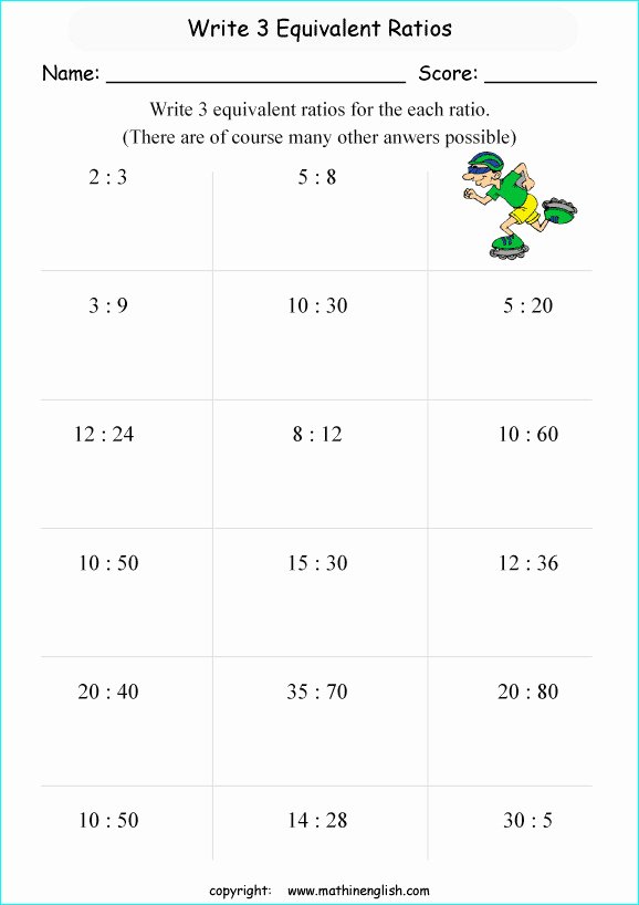 Ratio and Proportion Worksheet Inspirational Ratio and Proportion Worksheets