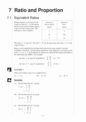 Ratio and Proportion Worksheet Lovely Ks3 Ratio and Proportion Mep – Year 8 – Unit 7 by Cimt