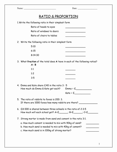 Ratio and Proportion Worksheet New Ks3 Maths Worksheets Ratio &amp; Proportion by Beachman0274