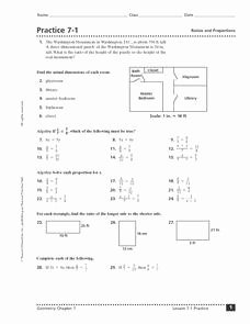 Ratio and Proportion Worksheet Pdf Fresh Practice 7 1 Ratios and Proportions 10th 12th Grade