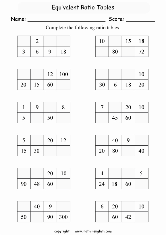 Ratio and Proportion Worksheet Pdf Inspirational Printable Math Worksheet