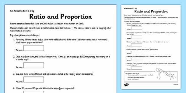 Ratio and Proportion Worksheet Pdf Inspirational Ratio and Proportion Worksheet Worksheet Ratio
