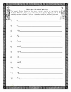 Rational and Irrational Numbers Worksheet Beautiful 27 Best Unit Viii Real Number System Images On Pinterest