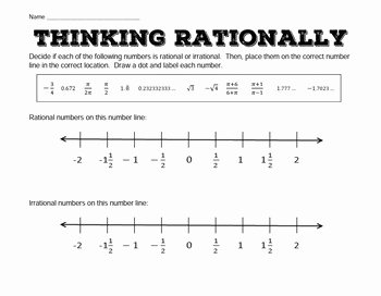 Rational and Irrational Numbers Worksheet Beautiful Rational &amp; Irrational Numbers On A Number Line by Rise