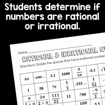 Rational and Irrational Numbers Worksheet Best Of Pi Day Acitivity Rational and Irrational Numbers by Rise