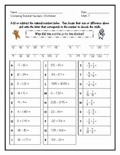Rational and Irrational Numbers Worksheet New Rational Numbers Venn Diagram School Ideas