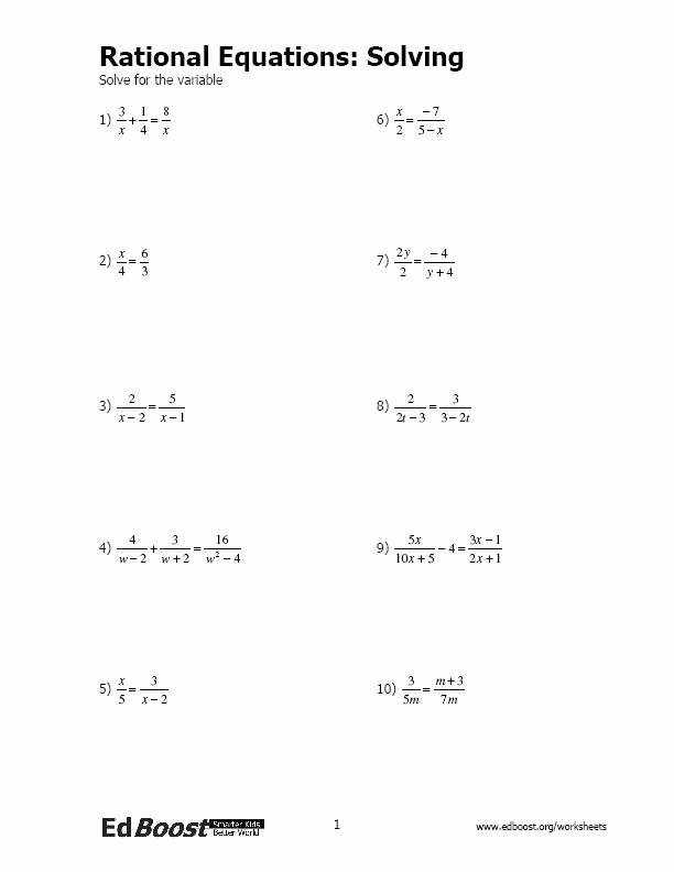 Rational Equations Word Problems Worksheet Best Of Rational Equations solving
