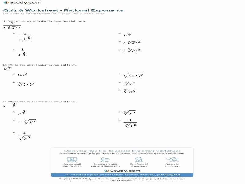 Rational Exponents and Radicals Worksheet Inspirational Fractional Exponents Worksheet