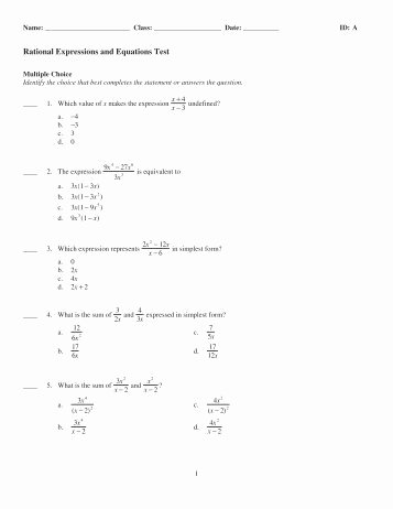 Rational Expressions Worksheet Answers Awesome Test Review Worksheet Rational Expressions