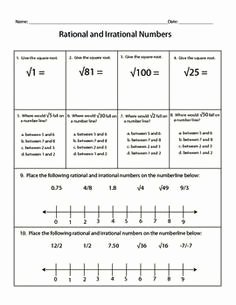 Rational Irrational Numbers Worksheet Fresh Irrational Numbers and Real World Problems Worksheet 8