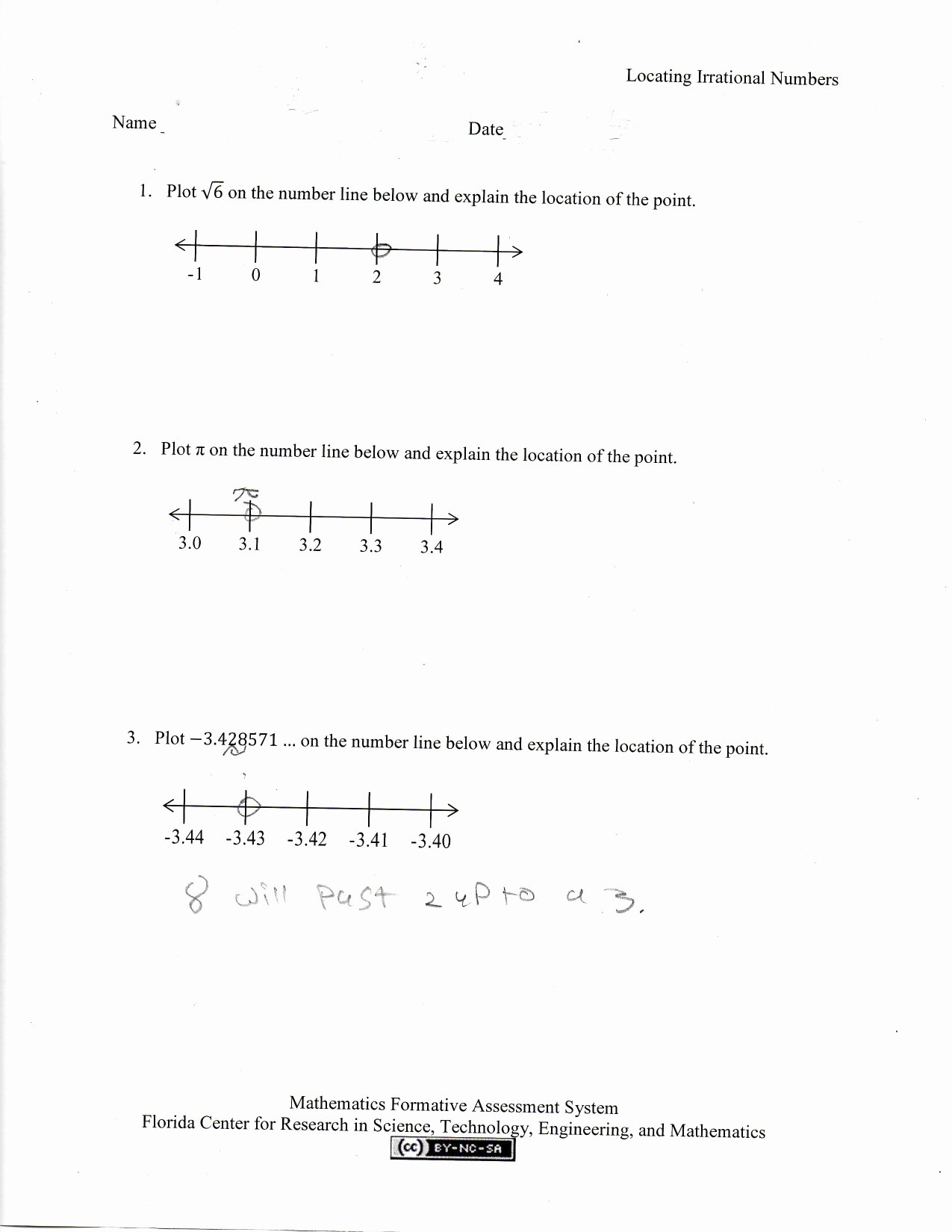 Rational Irrational Numbers Worksheet Unique Locating Irrational Numbers