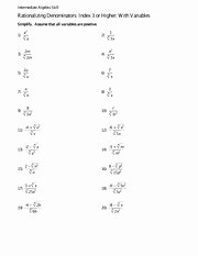 Rationalizing the Denominator Worksheet Inspirational Math 0006 Simplifying Radical Expressions Index 2 or