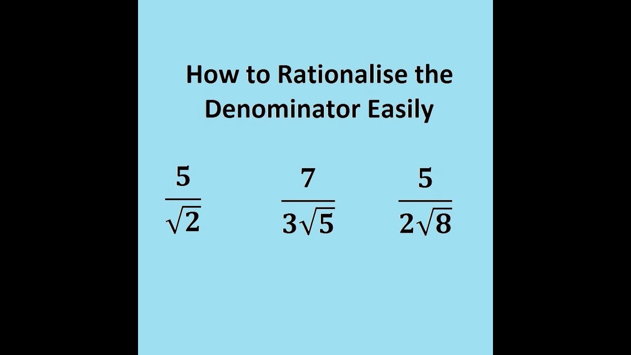 Rationalizing the Denominator Worksheet New Surds How to Rationalise the Denominator Easily