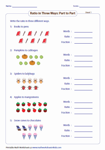 Ratios and Rates Worksheet Awesome Part to Part Ratio with Pictures