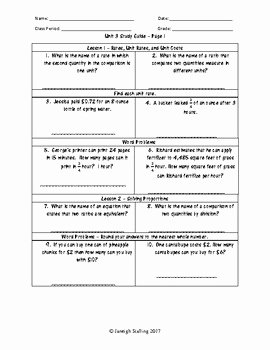 Ratios and Rates Worksheet Awesome Unit 3 Proportional Reasoning with Ratios and Rates