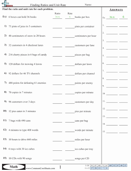 Ratios and Rates Worksheet Lovely Search for A Worksheet
