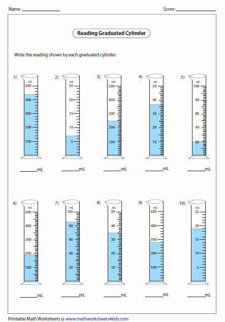 Reading A Graduated Cylinder Worksheet Awesome Capacity Worksheets