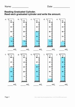 Reading A Graduated Cylinder Worksheet Awesome Reading Graduated Cylinders Worksheets by whooperswan