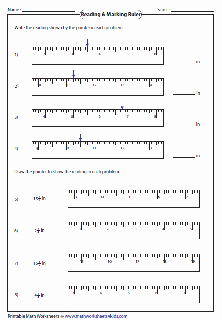 Reading A Metric Ruler Worksheet Lovely Reading and Marking Ruler Inches