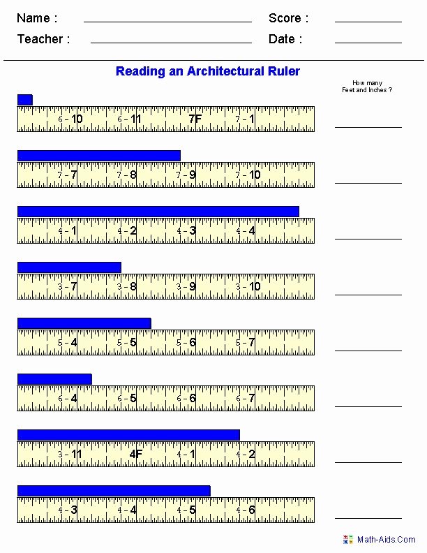 Reading A Metric Ruler Worksheet Luxury Reading Architectural Measurements Worksheets